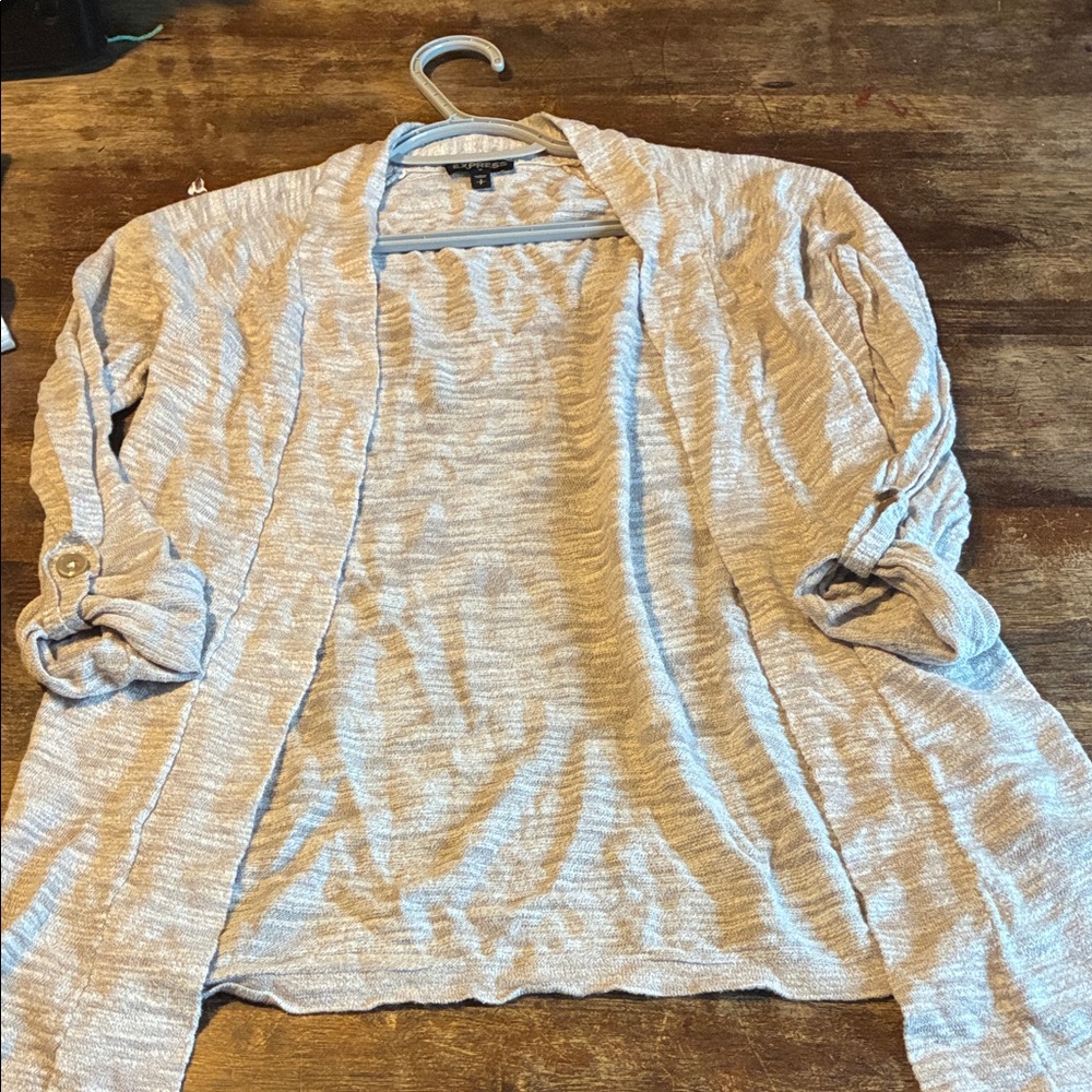 Express Heathered Gray Knit Sweater
